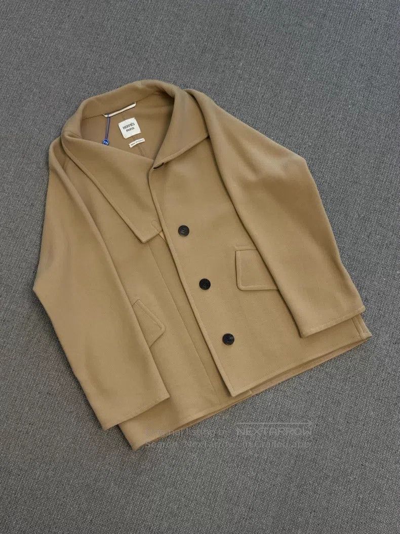 Hermes Hermes Khaki short jacket Size XXS / US 00 / IT 34 - 1 Thumbnail