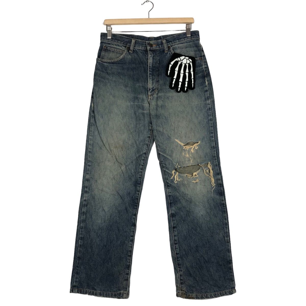 Japanese Brand 🔥90’s RARE DESIGN DISTRESSEDDENIM JEANS MAVERIC JAPAN Size US 30 / EU 46 - 2 Thumbnail