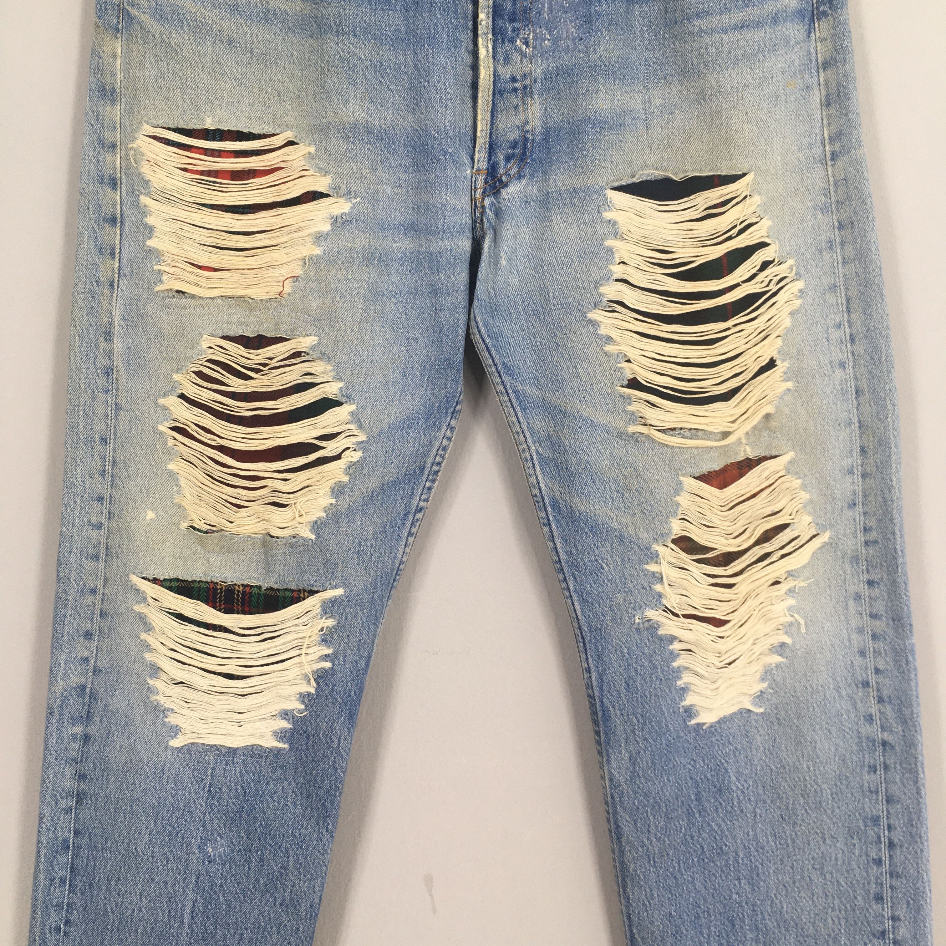 Size 33x28.5 Vintage 80s Levi's 501 Faded Blue Jeans
