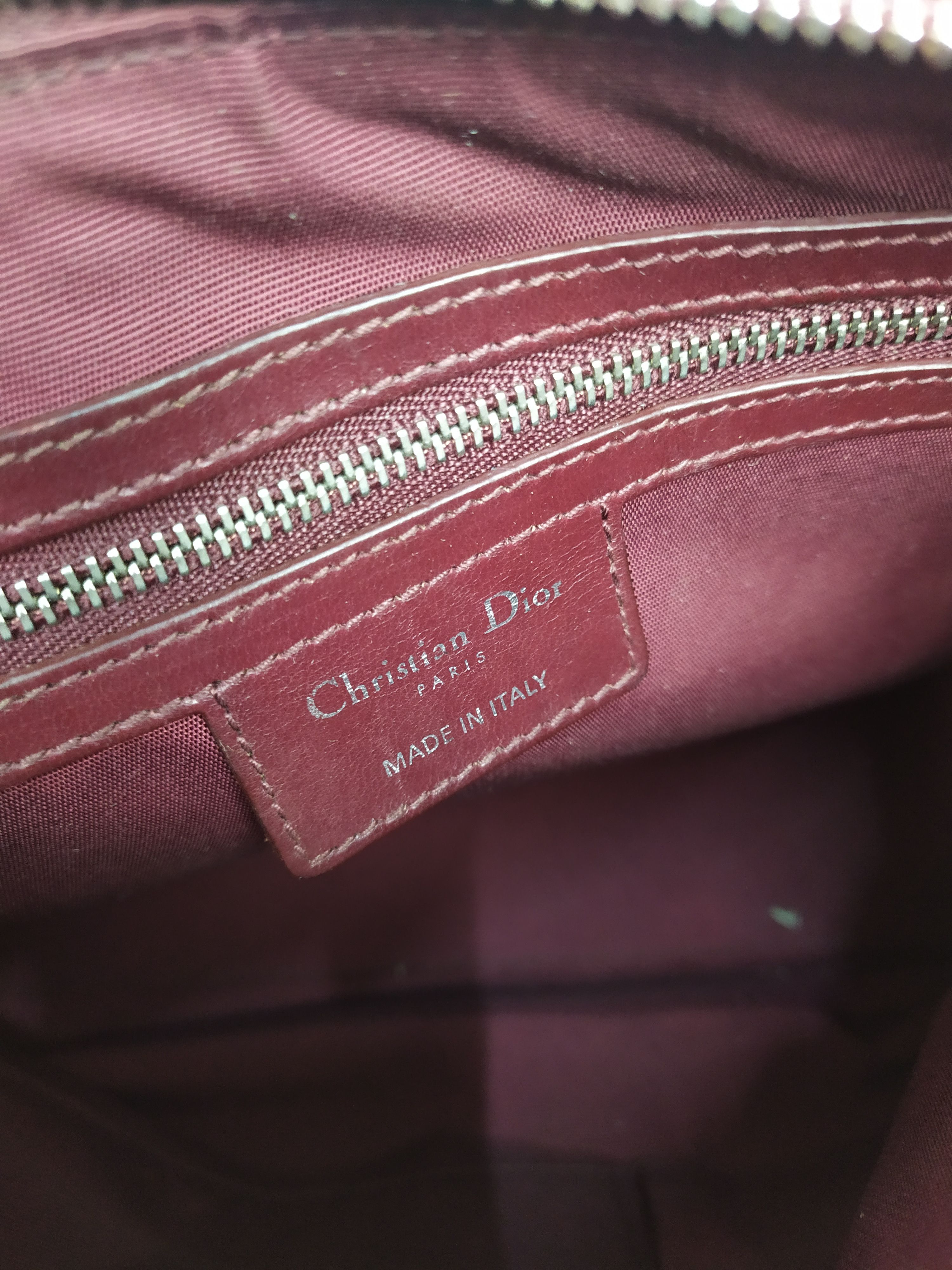 Dior Christian Dior Red Cannage Leather Lambskin Handbag Size ONE SIZE - 16 Thumbnail