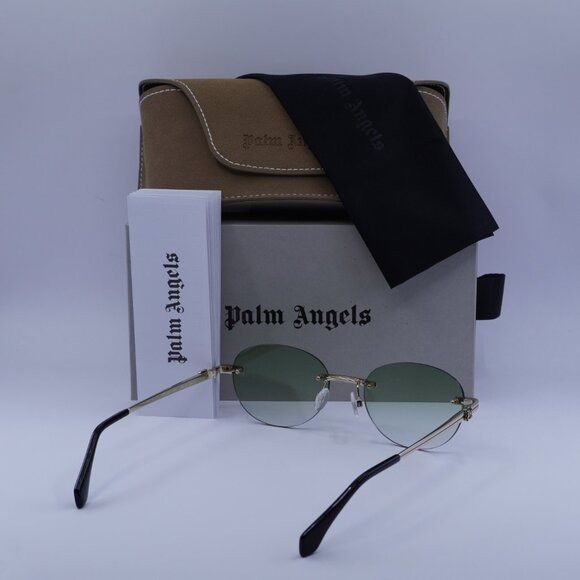 Palm Angels Palm Angels PERI10H CRYSTAL 7654 Sunglasses Gold Oval Frame Size ONE SIZE - 10 Thumbnail