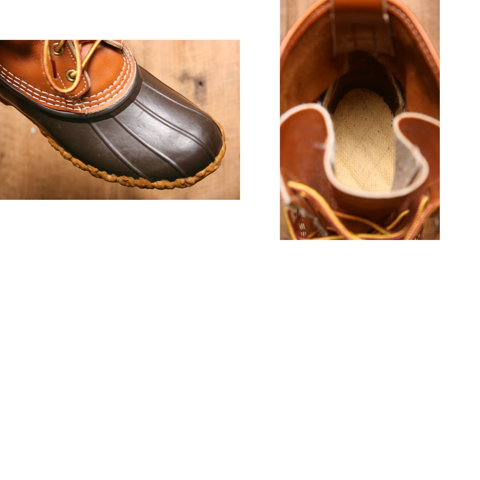 Vintage VINTAGE L.L. BEAN Boots Duck 6" Ankle Rain Boot Women 7M Tan Brown Rubber Leather 5-Eye 2010s Size US 7 / IT 37 - 8 Thumbnail
