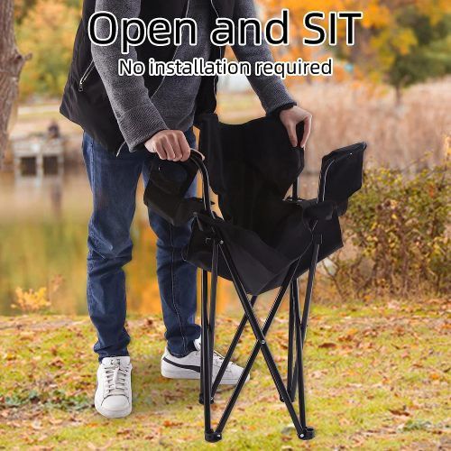 Designer × Homemade YSSOA Portable Folding Black Camping Chair, 1-Pack Size US L / EU 52-54 / 3 - 7 Thumbnail