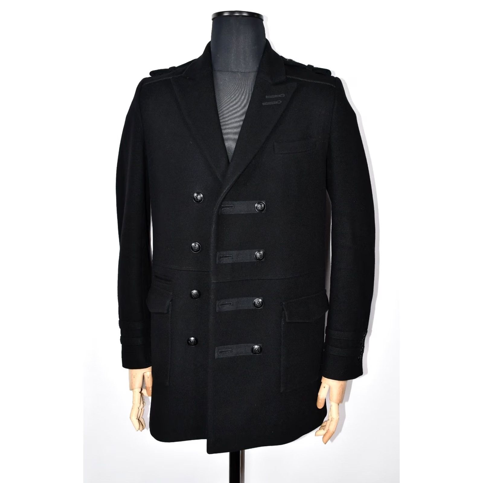 The Kooples The Kooples Coat Mens M Wool Black Overcoat Classic Size M Button Coat Winter Vintage: No Size US M / EU 48-50 / 2 - 3 Thumbnail