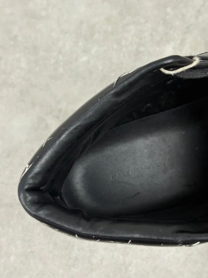 Vintage Balenciaga Black Abstract White Painted High Sneakers Size US 10 / EU 43 - 8 Thumbnail