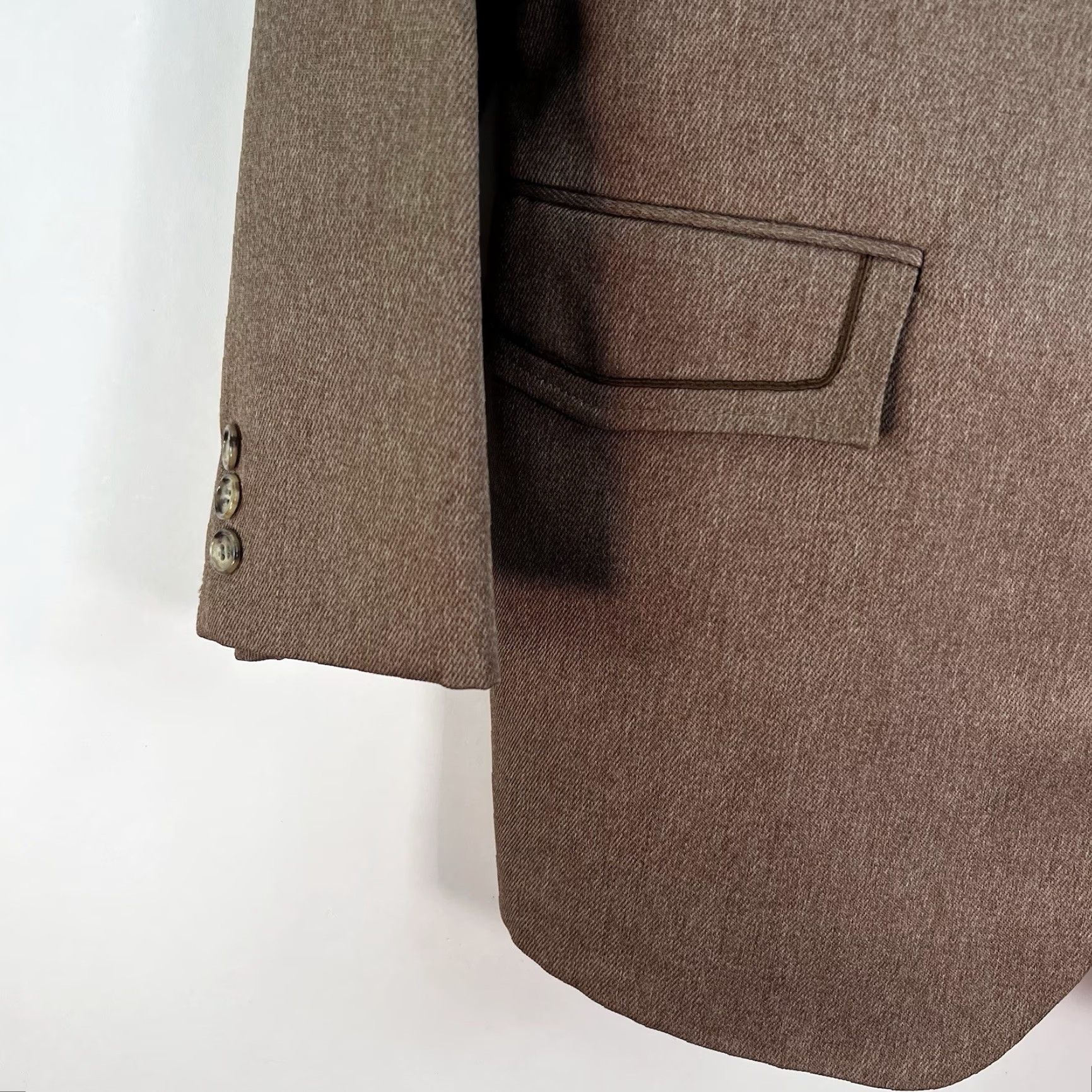 Vintage Vintage Falcone Western Notch Piped Blazer Mens Size 46 Brown Size 46R - 4 Thumbnail