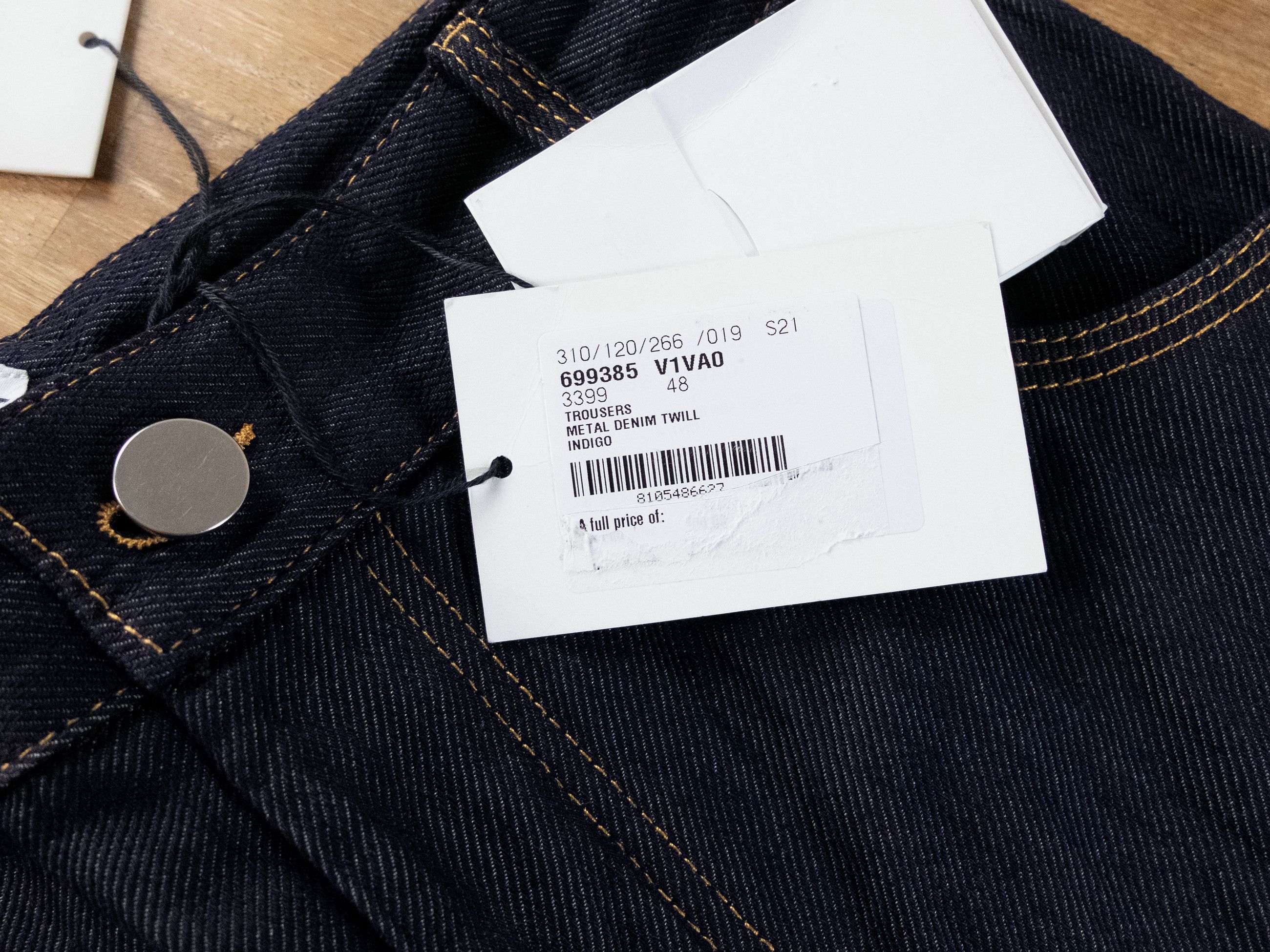 Bottega Veneta BOTTEGA VENETA navy blue crumpled metallic effect jeans 32 Size US 32 / EU 48 - 6 Thumbnail