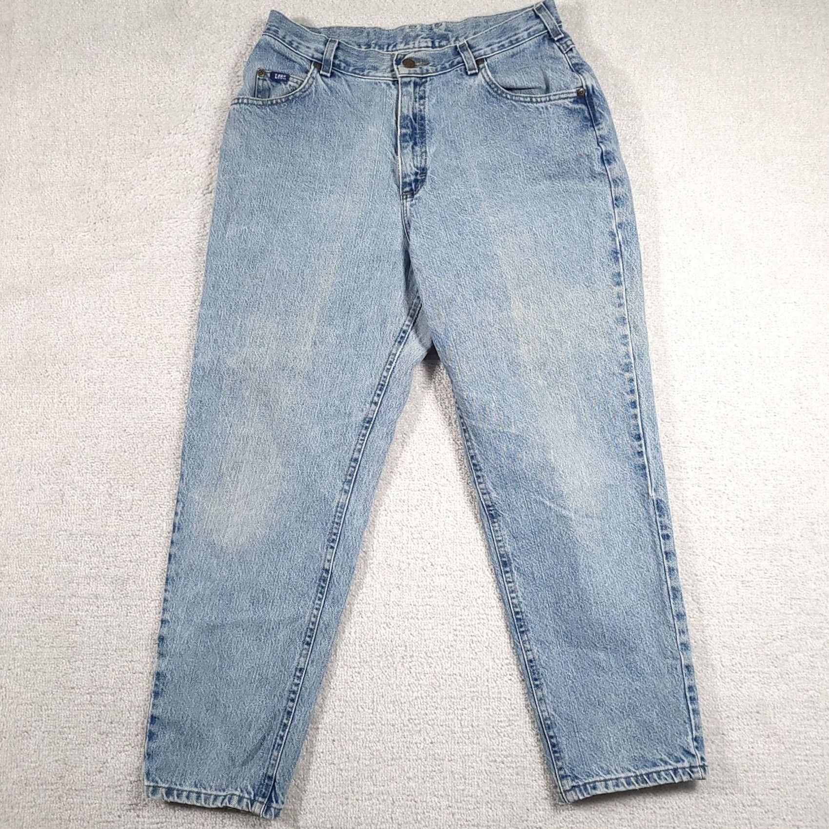 Lee VINTAGE Lee Women's Jeans 14P Petite Blue 27.5" Inseam Tapered High Rise Denim 5-Pocket Size 36" / US 14 / IT 50 - 2 Thumbnail