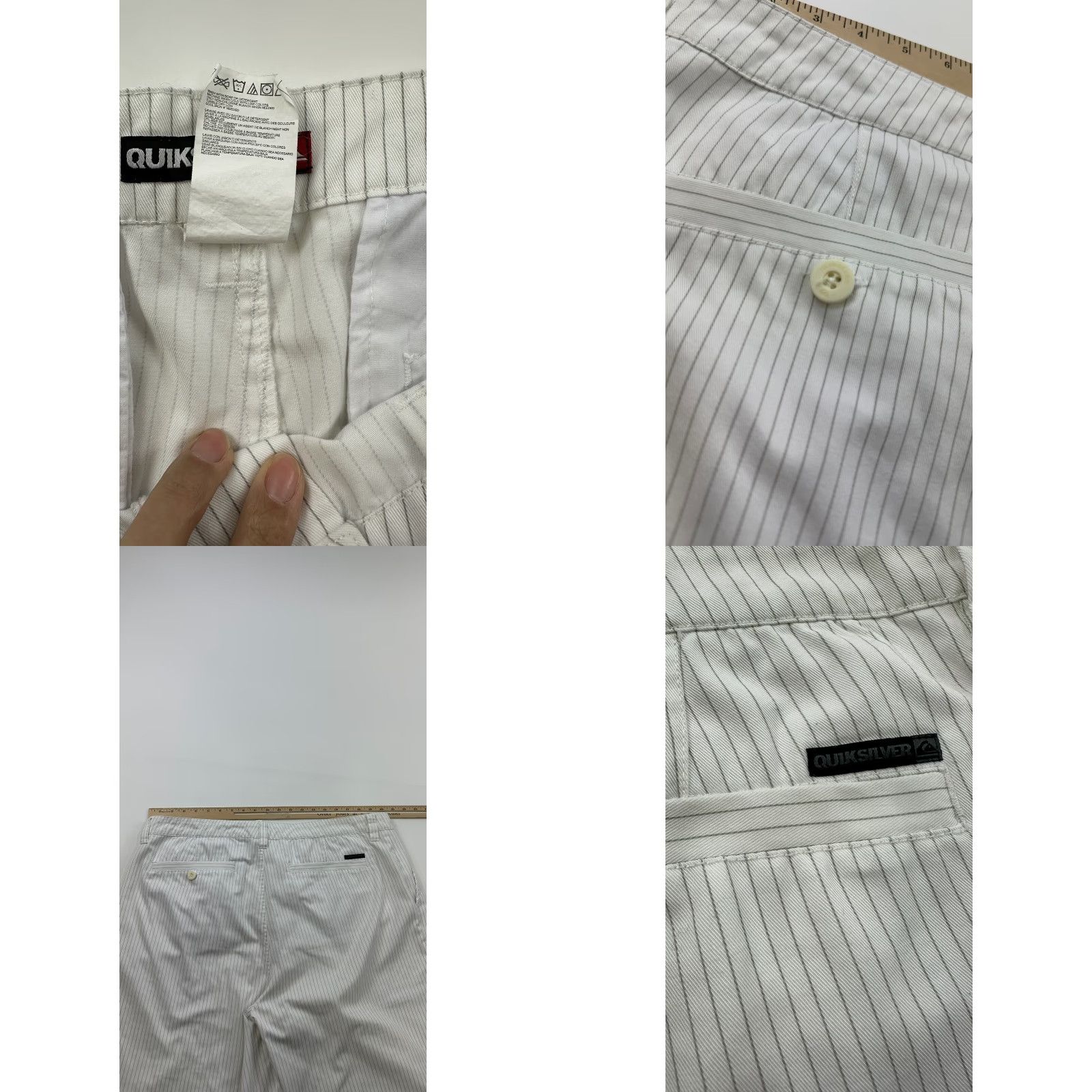 Quiksilver VINTAGE Quiksilver Shorts Men’s 40 White Pin Striped Baggy Size US 40 / EU 56 - 8 Thumbnail