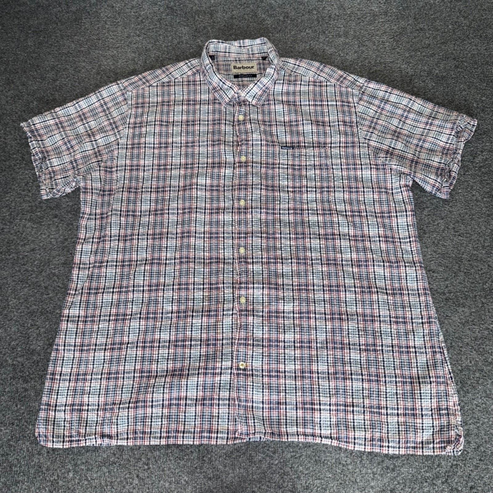 Barbour Barbour Seersucker Mens XXL Short Sleeve Button Shirt Plaid Size US XXL / EU 58 / 5 - 1 Thumbnail