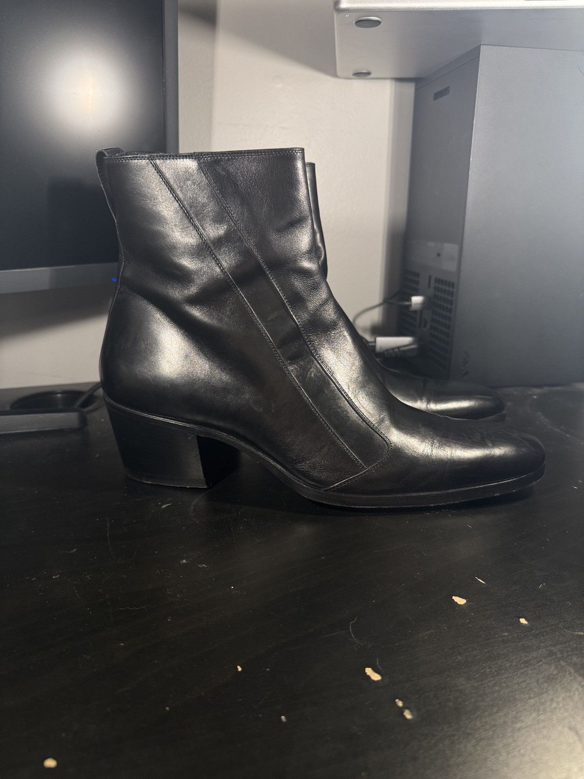 Dior HEDI SLIMANE DIOR HOMME FW 2005 5.5CM CUBAN HEEL BOOTS EU43