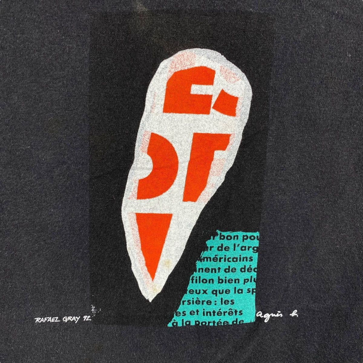 Vintage × agnes b. Vintage 90's AGNES B. Paris Rafael Gray Artwork Graphic Size US XL / EU 56 / 4 - 2 Thumbnail