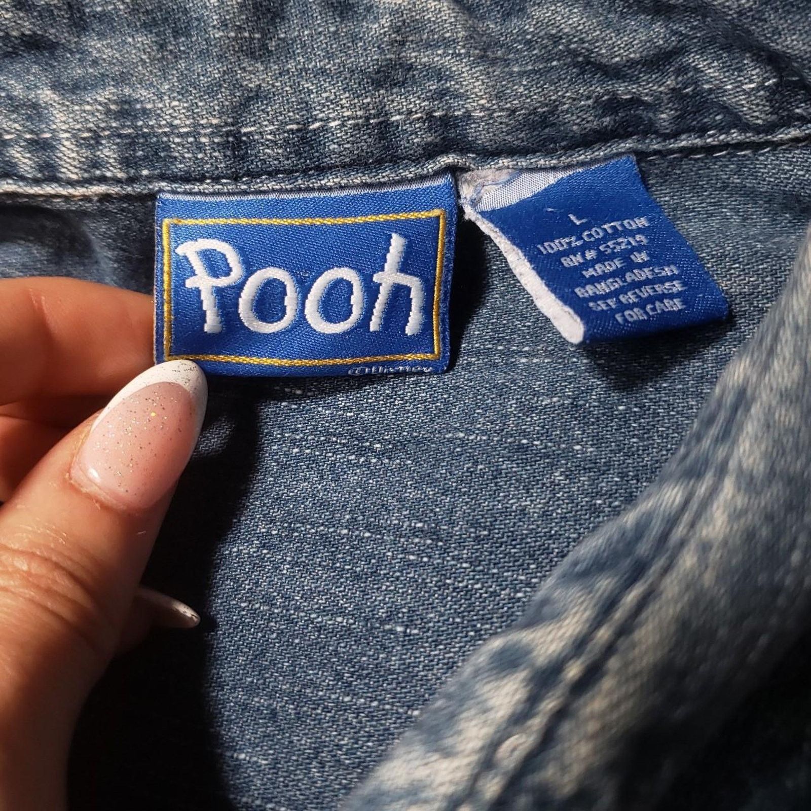Disney Vintage Disney Winnie the Pooh Denim Button down Mens Large Size US L / EU 52-54 / 3 - 3 Thumbnail