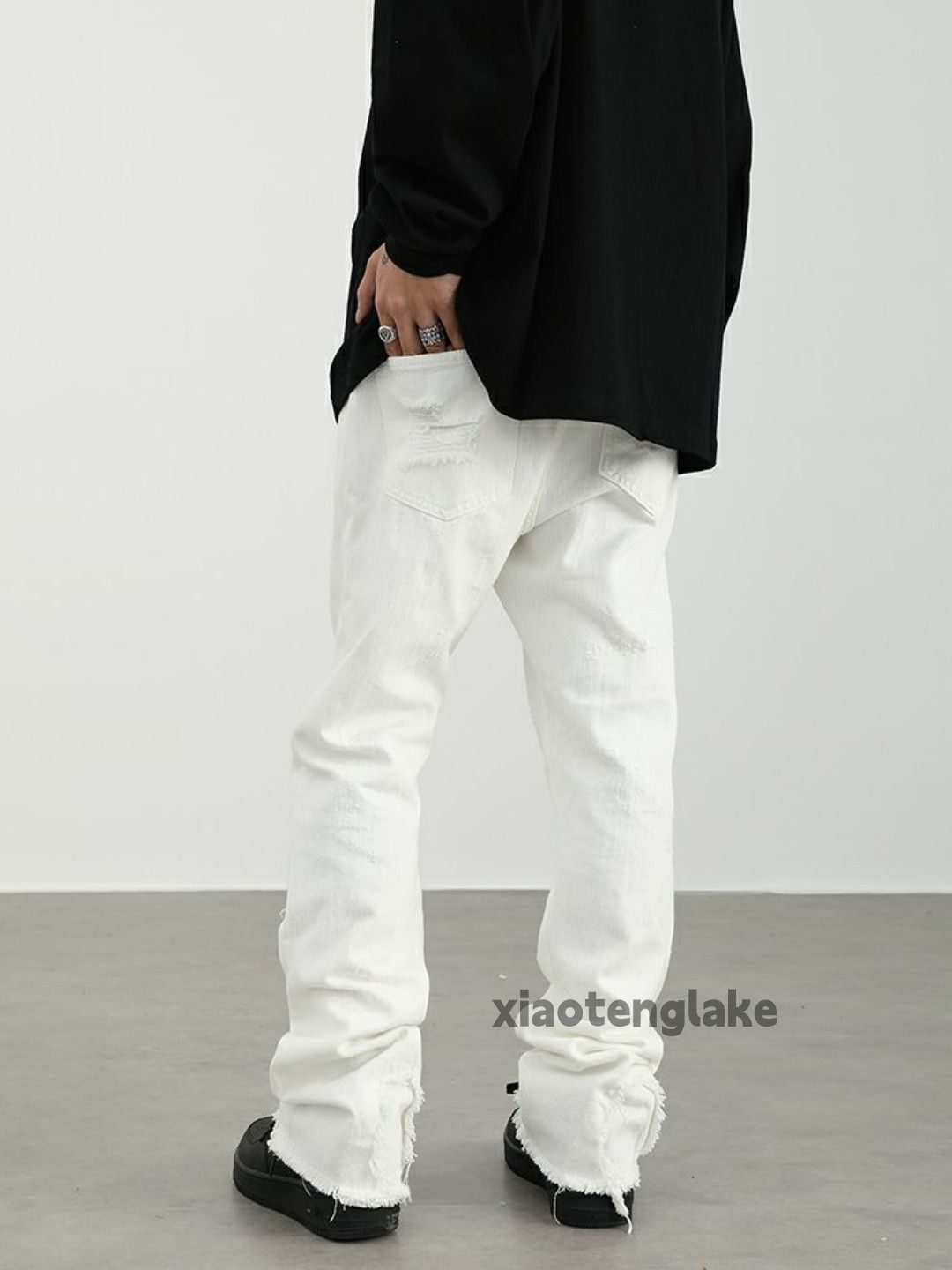 washed faded y2k skate hiphip damaged jeans