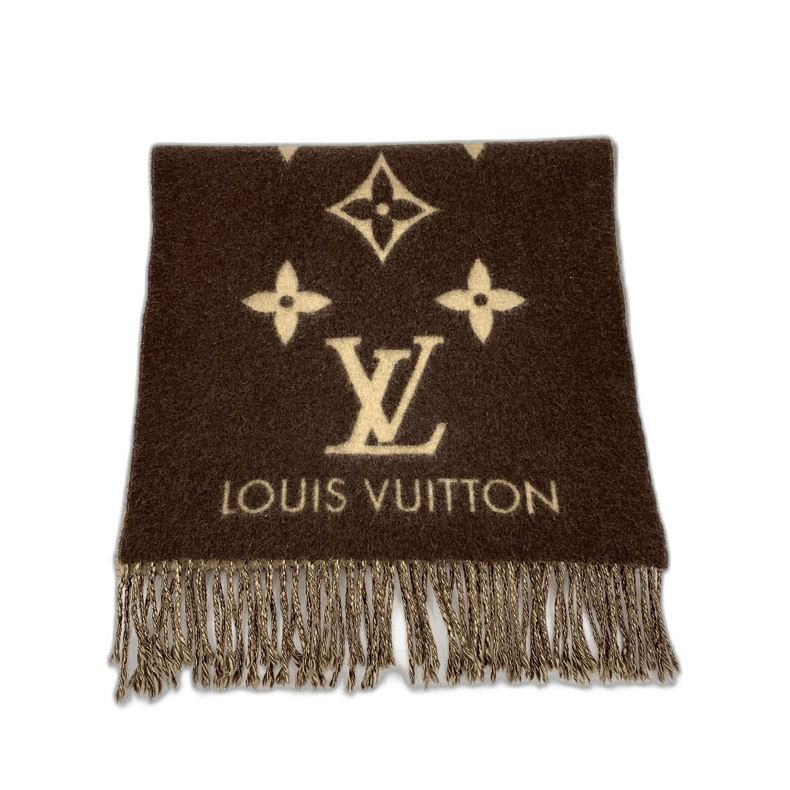 Louis Vuitton Louis Vuitton Brown Logo Cashmere Scarf Size ONE SIZE - 1 Thumbnail
