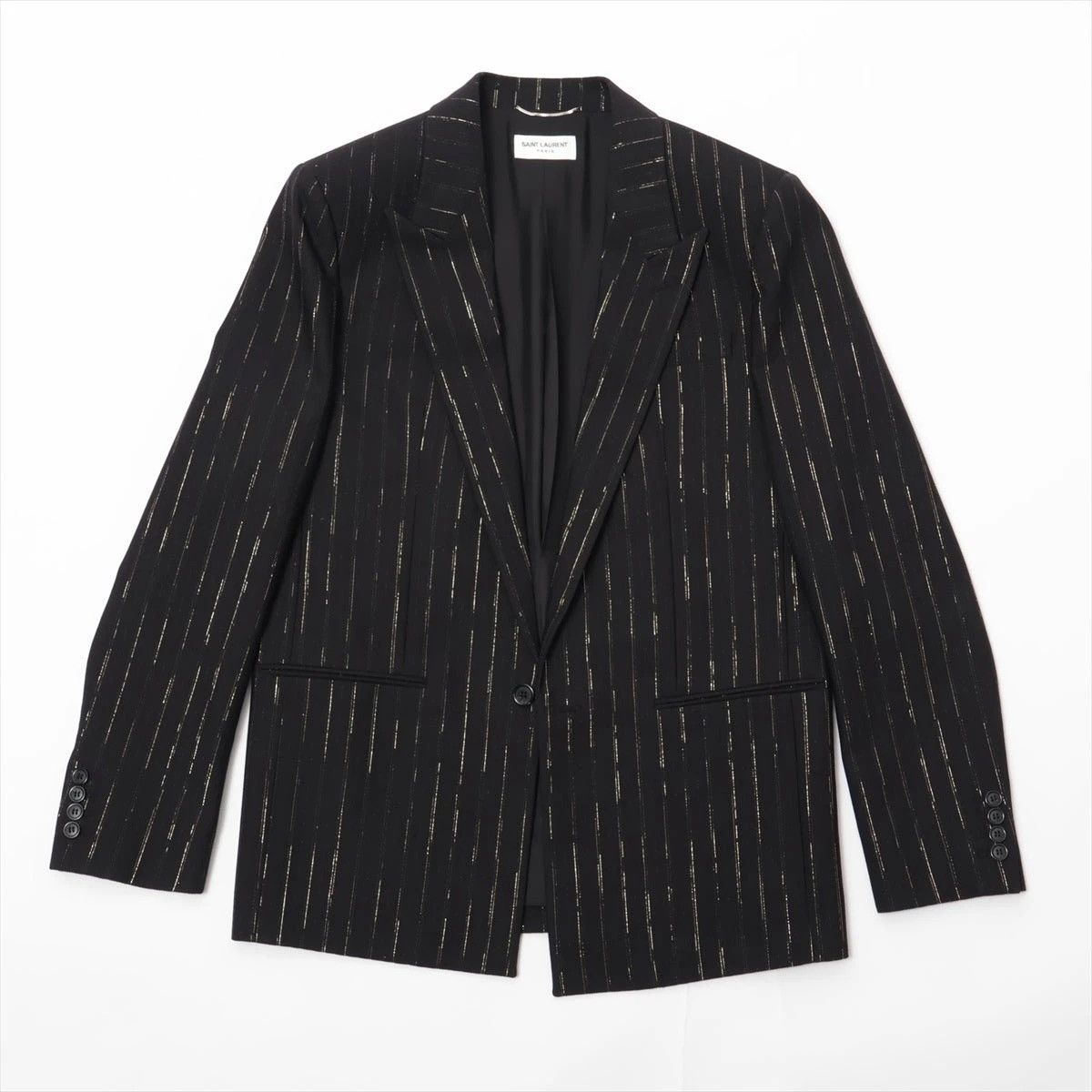 22' SAINT LAURENT lame stripe tailored Jacket 42
