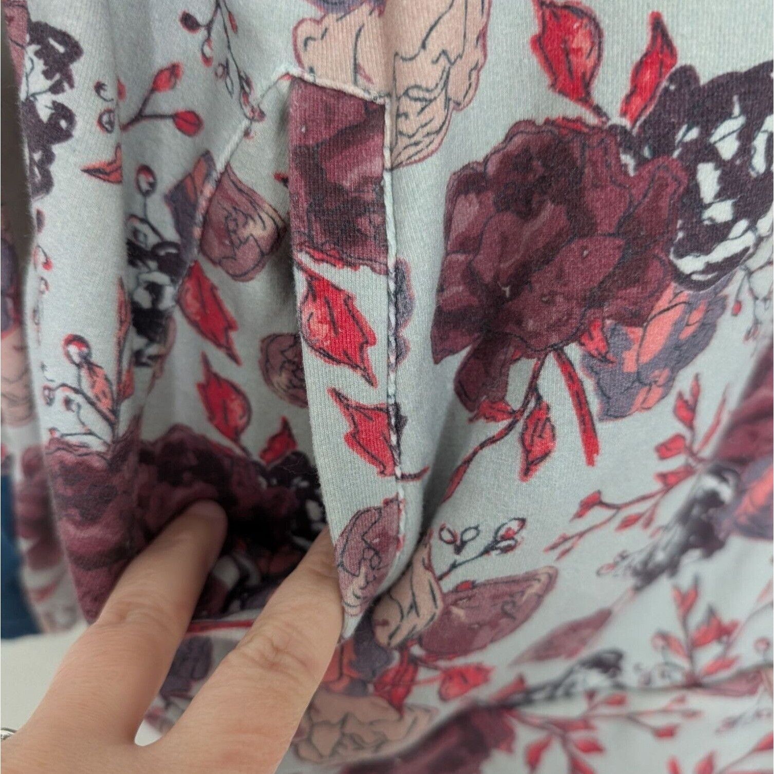 Other Ampersand Avenue Floral Hoodie Womens Size XXL Blue Size XXL / US 16-18 / IT 52-54 - 5 Thumbnail