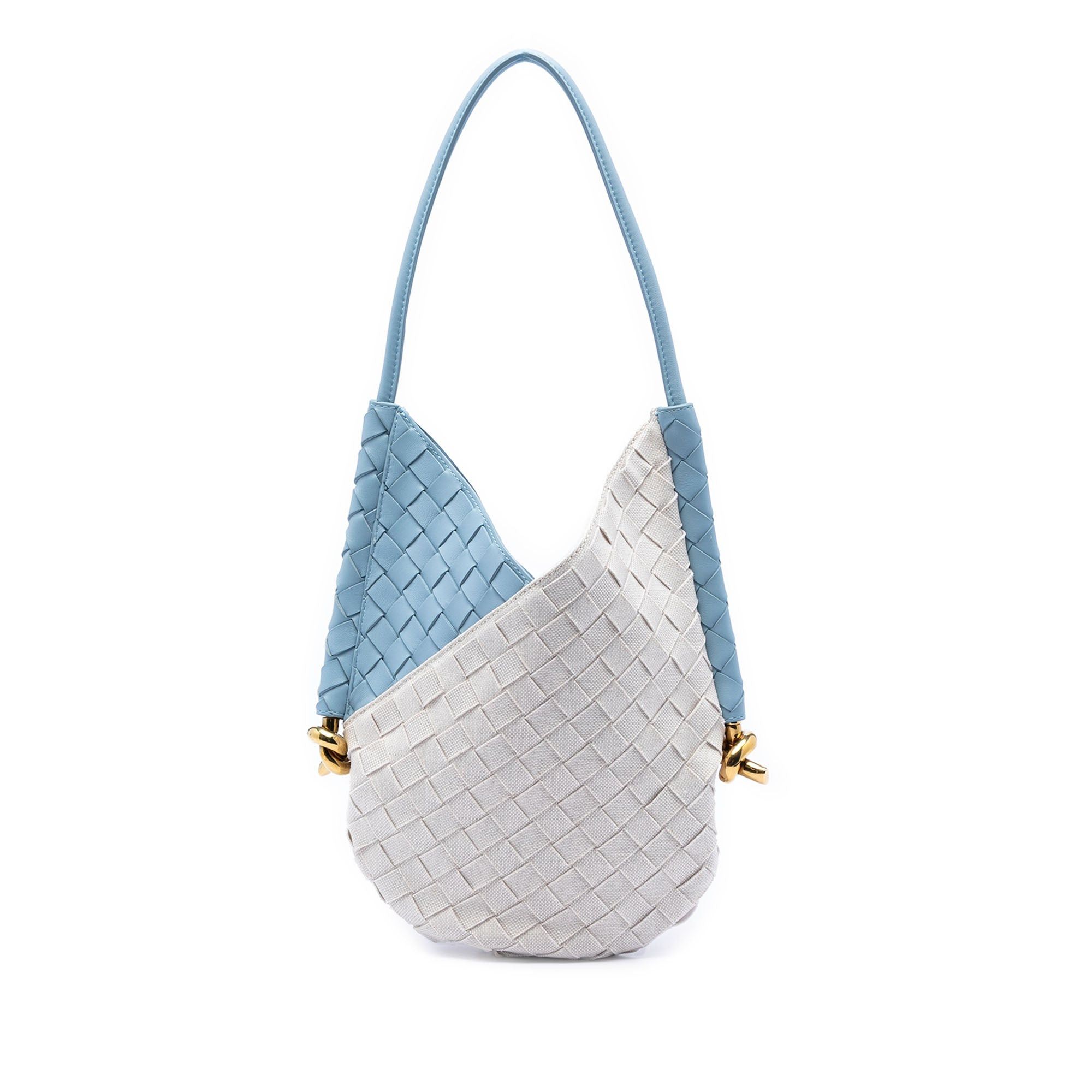 Bottega Veneta Small Nappa and Canvas Intrecciato Solstice Shoulder Bag Size ONE SIZE - 1 Thumbnail