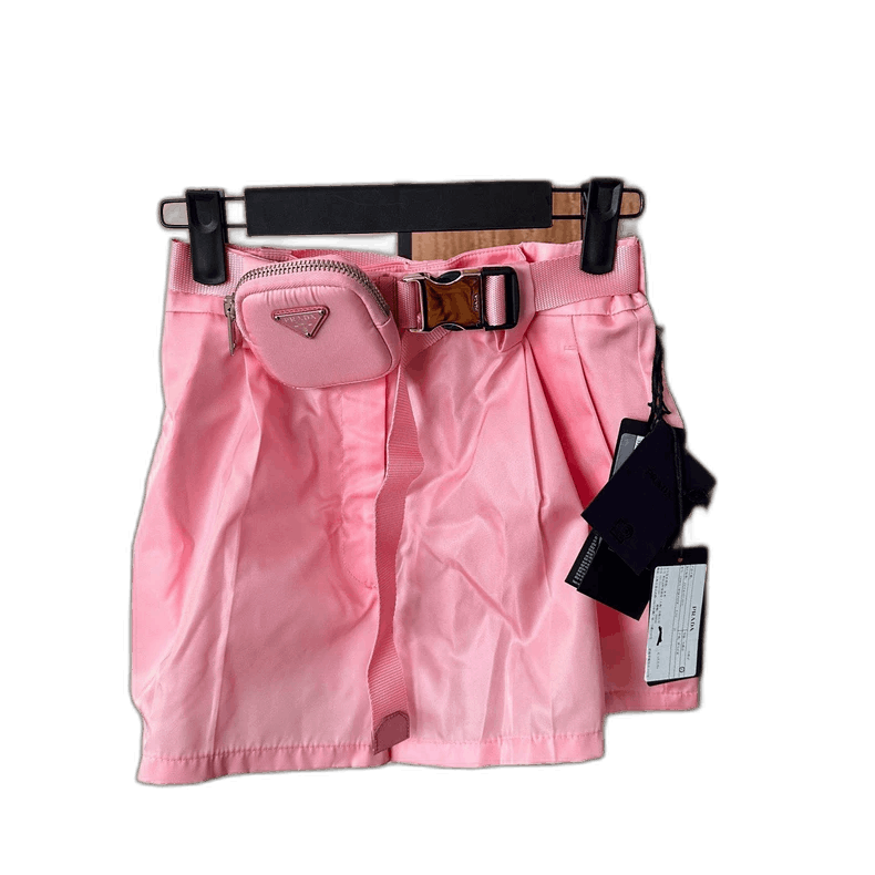 Prada Prada Pink Triangle Tag Belted Shorts Size US 36 / EU 52 - 1 Thumbnail