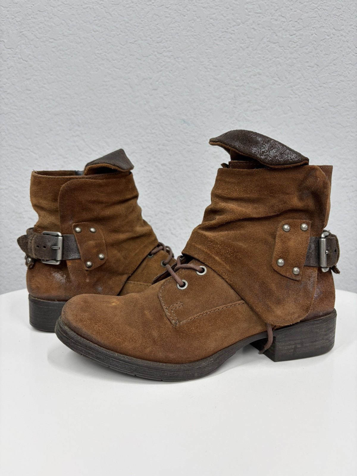 If Six Was Nine Vintage Italian AS 98 Rick Owens Style Leather Biker Boots Size US 6.5 / EU 39-40 - 2 Thumbnail