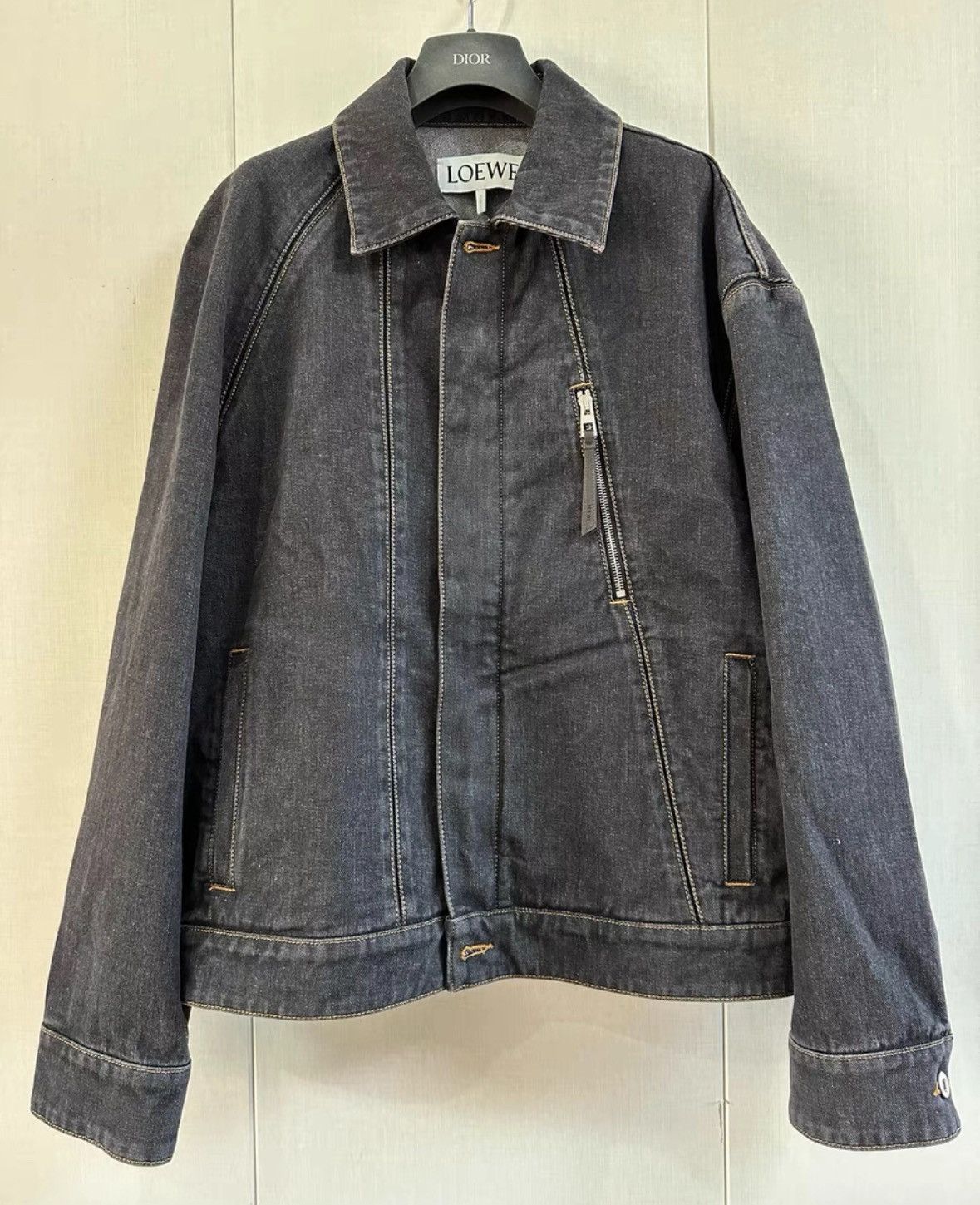 Loewe Loewe Solid Color Collar Denim Jacket for Men - Blue Size US M / EU 48-50 / 2 - 2 Thumbnail