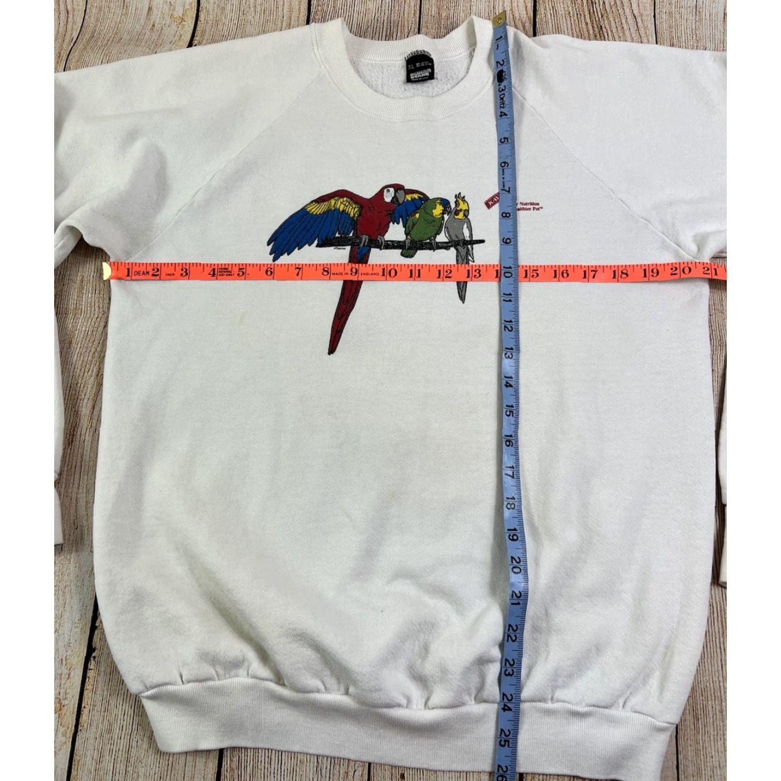 Vintage VINTAGE Parrot Birds Kaytee Nutrition White Sweatshirt XL Unisex Adults Size XL 90s Screen Stars Pullover Birds Theme Smoking? Size US XL / EU 56 / 4 - 7 Thumbnail