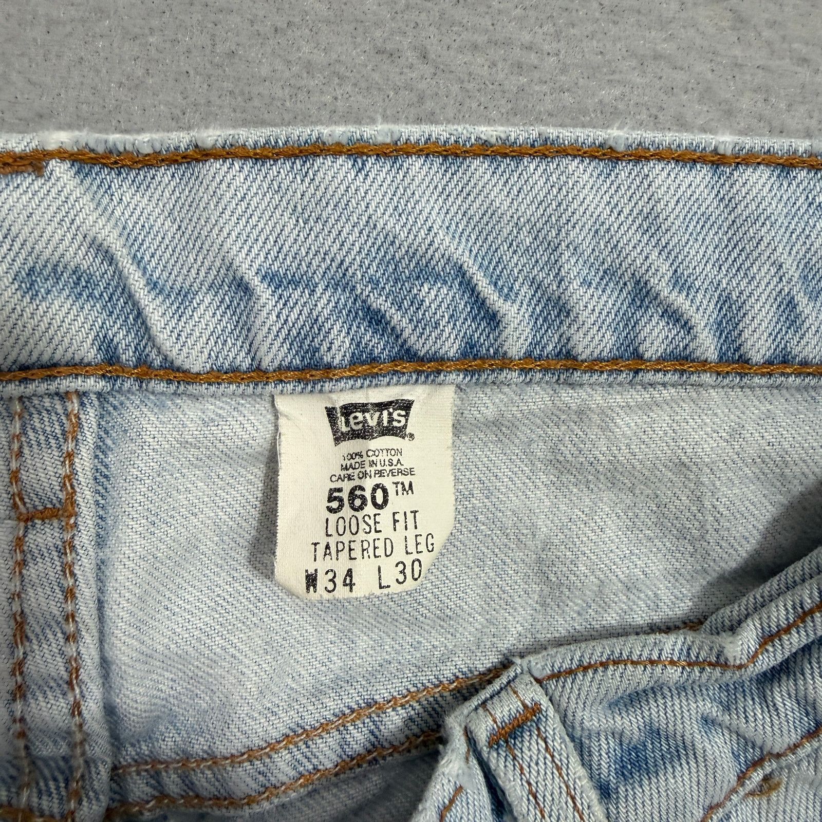 Levi's Vintage Levis 560 Loose Fit Tapered Leg Jeans Men's 34x30 Size US 34 / EU 50 - 6 Thumbnail