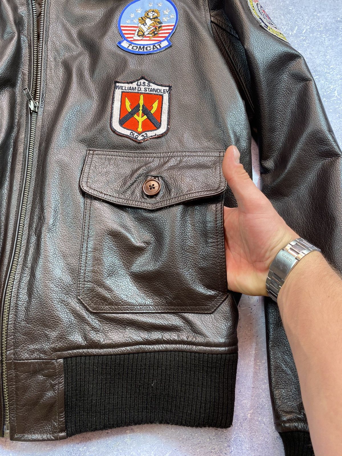 Smart Range London Smart Range London Men’s Leather Bomber Jacket Size M-L Size US M / EU 48-50 / 2 - 14 Thumbnail
