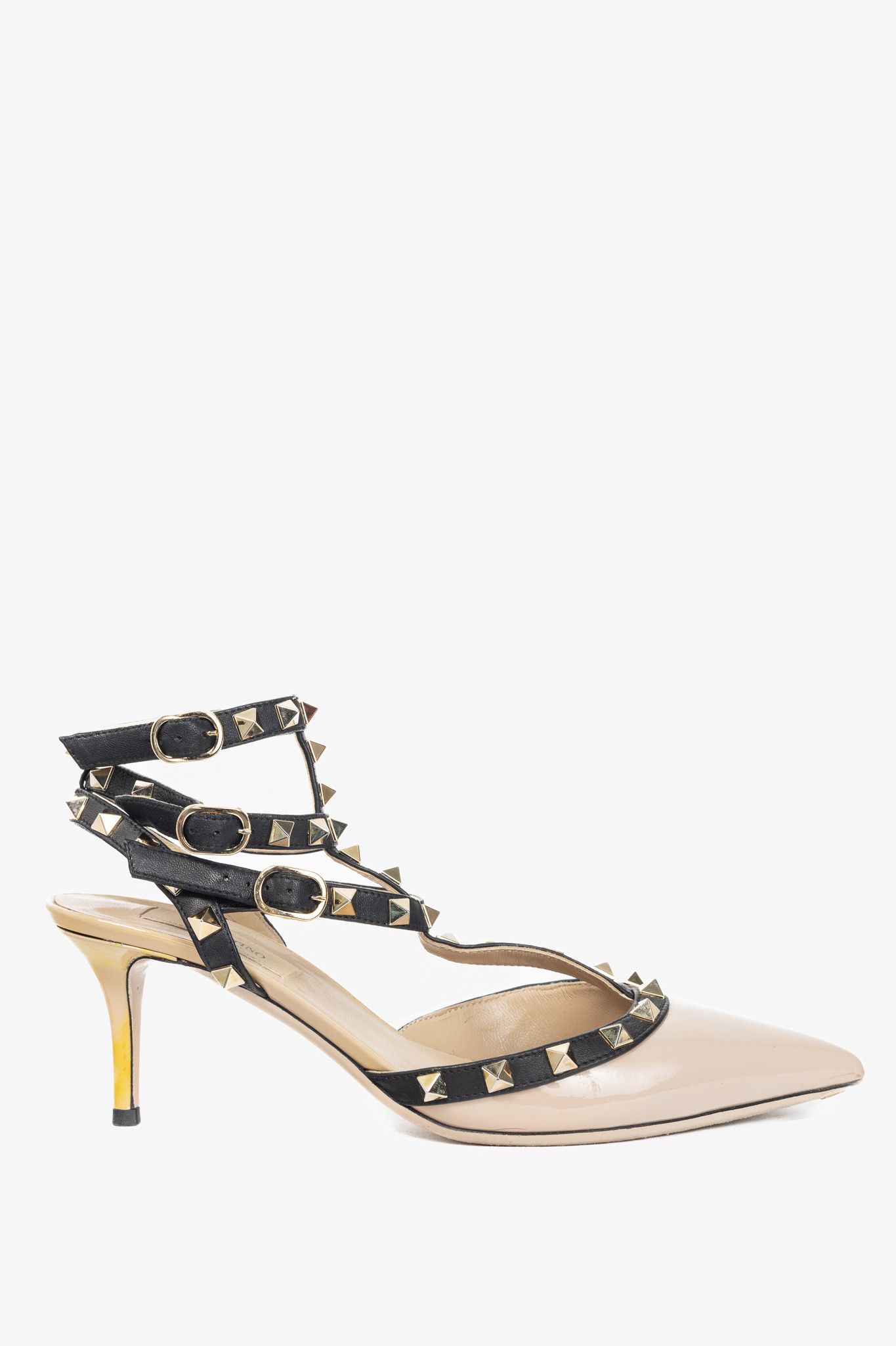 Valentino Valentino Garavani Rockstud 65 Patent Leather Caged Heels Size US 7.5 / IT 37.5 - 1 Thumbnail