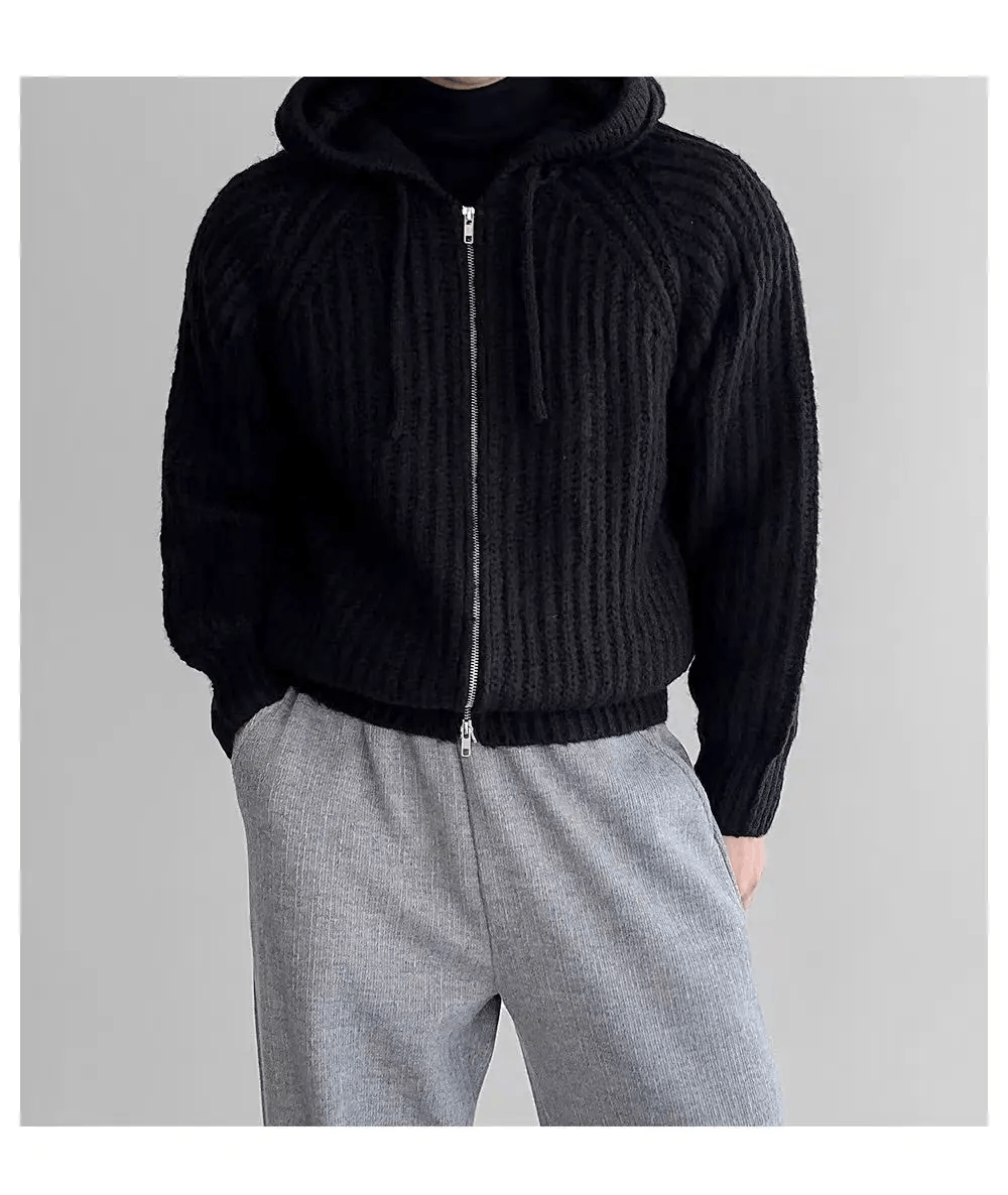 Japanese Brand Knit Thick Sweater Vintage Hooded Jacket Coat Size US L / EU 52-54 / 3 - 4 Thumbnail