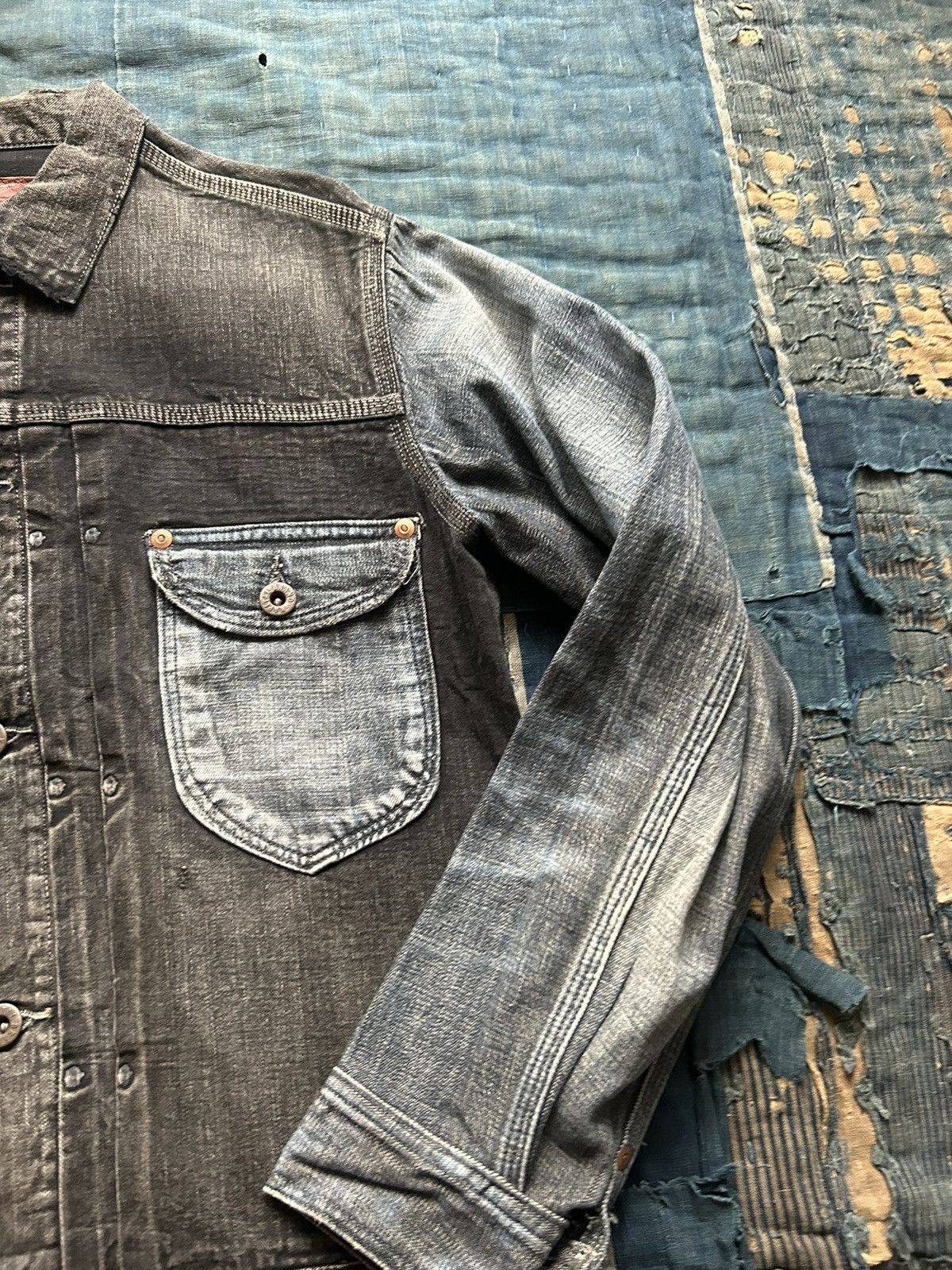Kapital × Kapital Kountry Kapital black and indigo denim 1st jacket Size US S / EU 44-46 / 1 - 5 Thumbnail