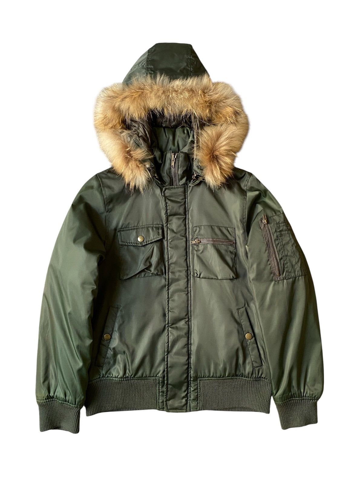 Japanese Brand Ozoc Japan Bomber Fur Hoodie Jacket Size US S / EU 44-46 / 1 - 1 Thumbnail