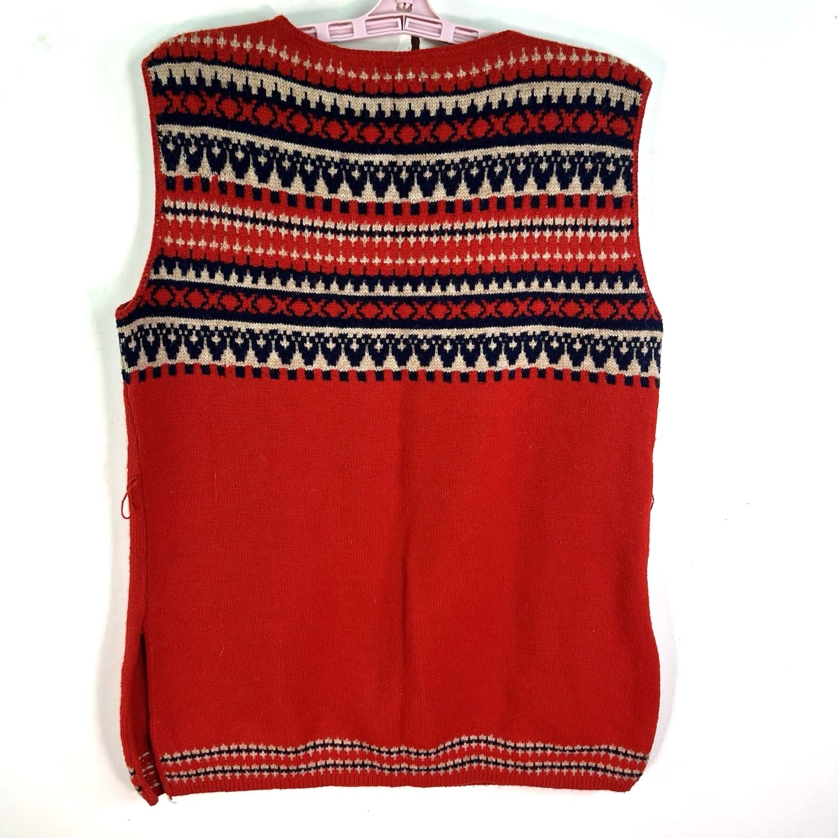 Vintage VINTAGE Sidney Gould Sweater Adult L Womens Sleeveless Acrylic Knit Geometric Red Pullover Size L / US 10 / IT 46 - 6 Thumbnail