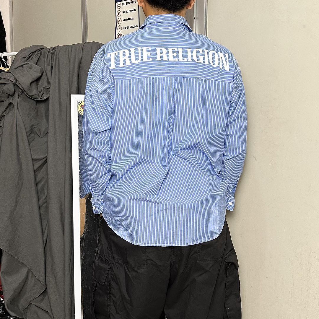True Religion × Vintage 2000s True Religion Striped Button Up Shirt Size US M / EU 48-50 / 2 - 3 Thumbnail