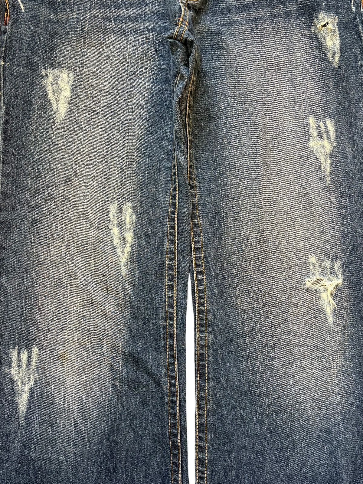Hysteric Glamour Vintage Japanese Brand Faded Wash Distress Flare Jeans Size 32" / US 10 / IT 46 - 3 Thumbnail
