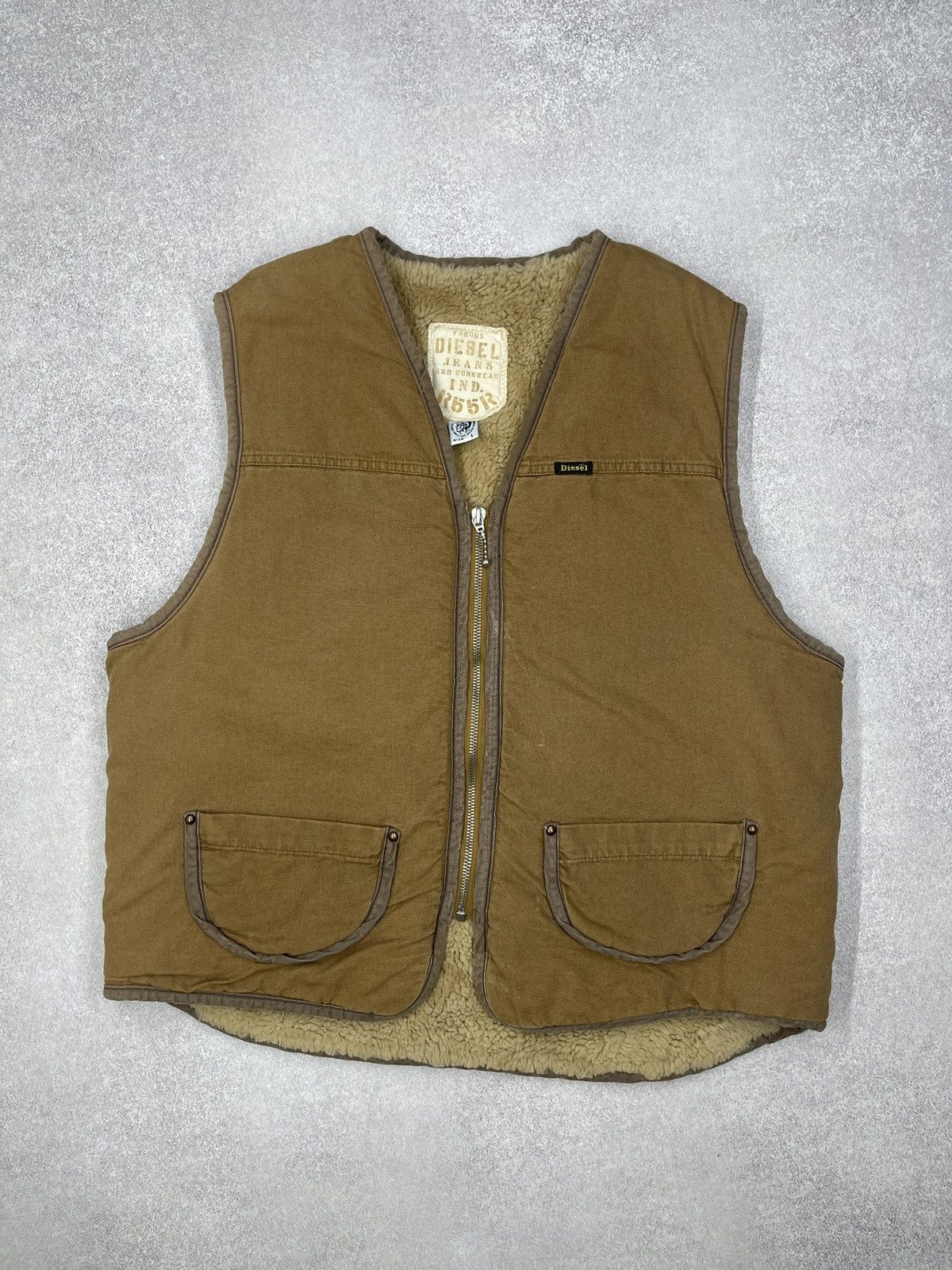 Diesel Vintage Diesel Workwear Vest Deep Pile Beige Made in Italy Size US L / EU 52-54 / 3 - 2 Thumbnail