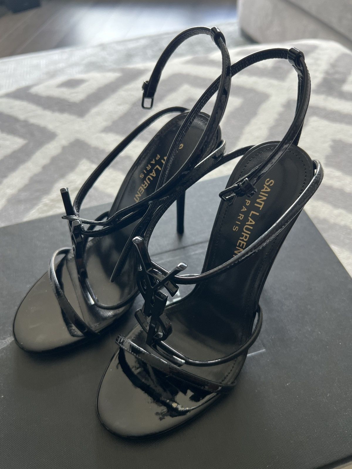 Saint Laurent Paris Saint Laurent Cassandra open toe sandals Size US 5.5 / IT 35.5 - 2 Thumbnail