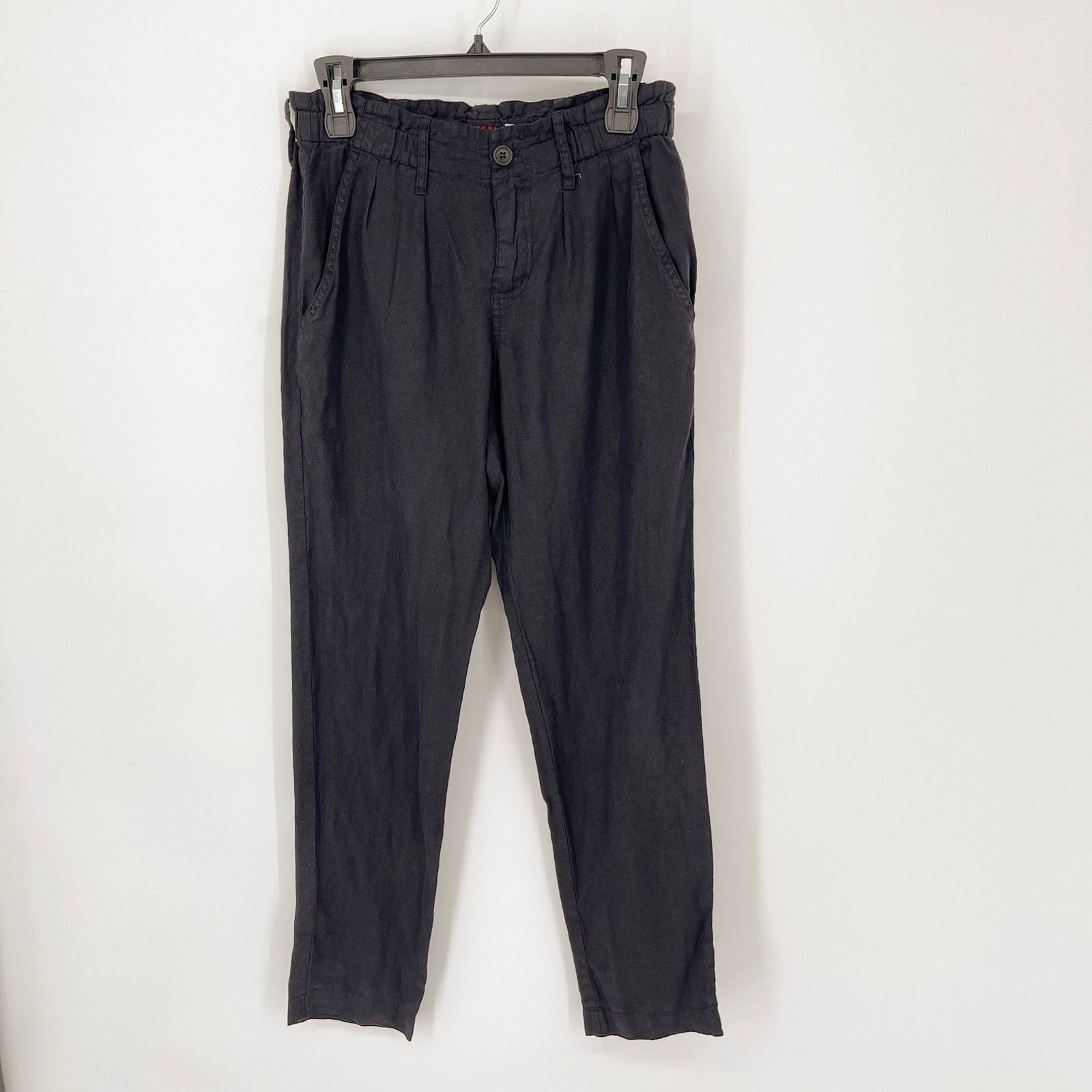 image of Johnny Was New Linen Pants Xs Black Elastic Waist Pockets, Women's (Size 26)