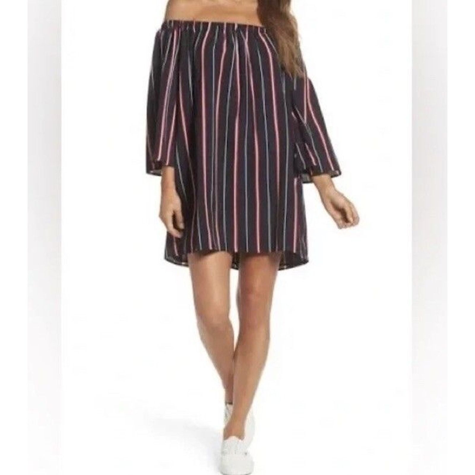 French Connection NWT FRENCH CONNECTION Hasan Striped Off The Shoulder Dress Size XS / US 0-2 / IT 36-38 - 8 Thumbnail