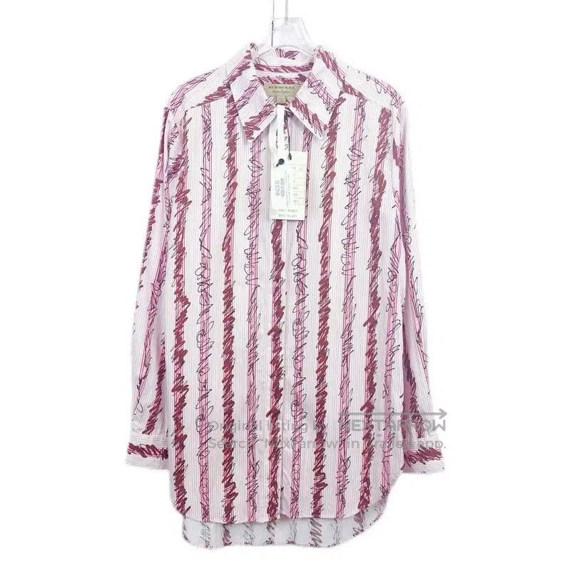 Burberry Burberry Long Sleeve Red Cotton Shirt. Size XL / US 12-14 / IT 48-50 - 1 Thumbnail
