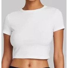 Other Wild Fable White Crop Top T-Shirt Size S Size S / US 4 / IT 40 - 1 Thumbnail