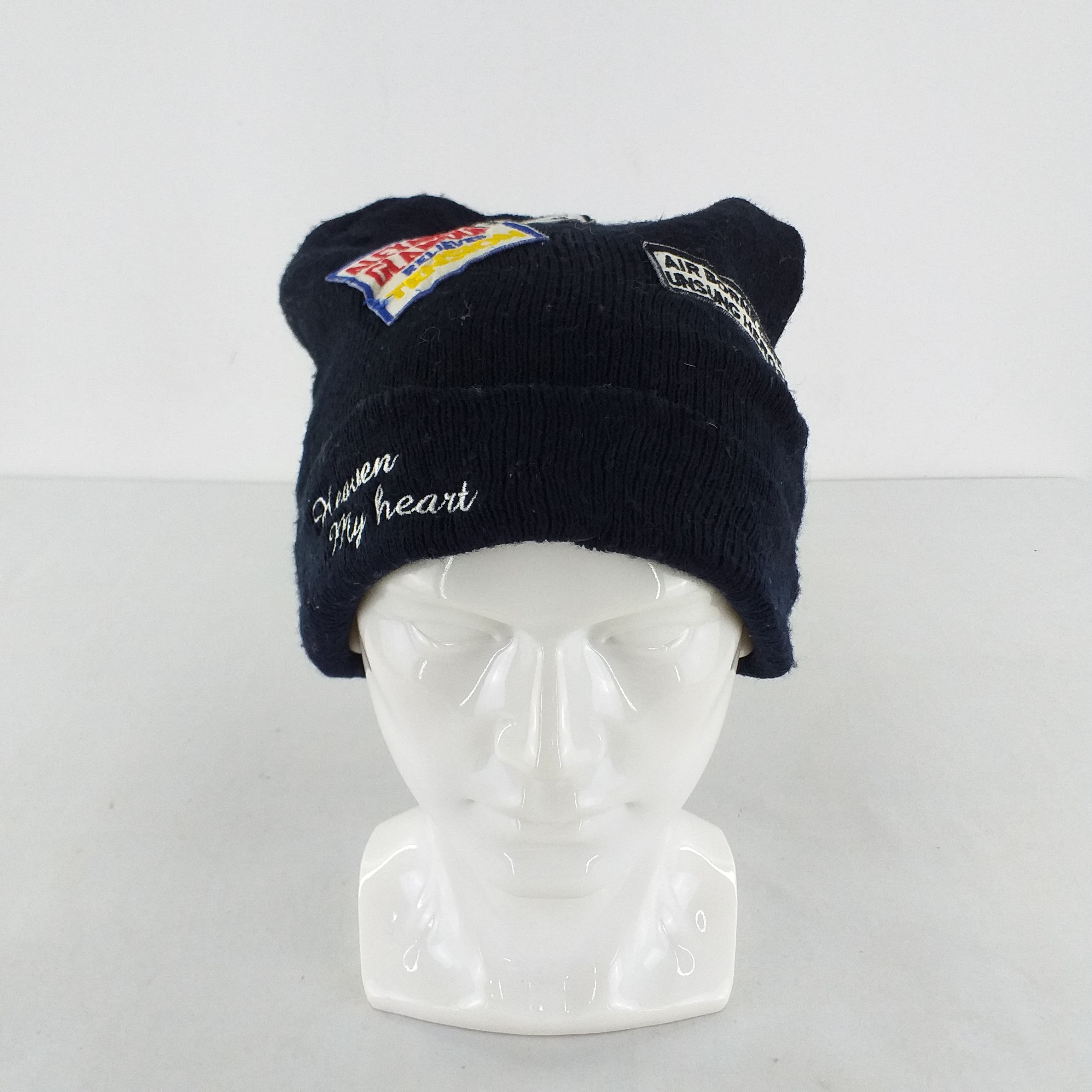 Japanese Brand Vintage Heavens My Heart Embroidery Beanie Hat -BN453 Size ONE SIZE - 1 Thumbnail