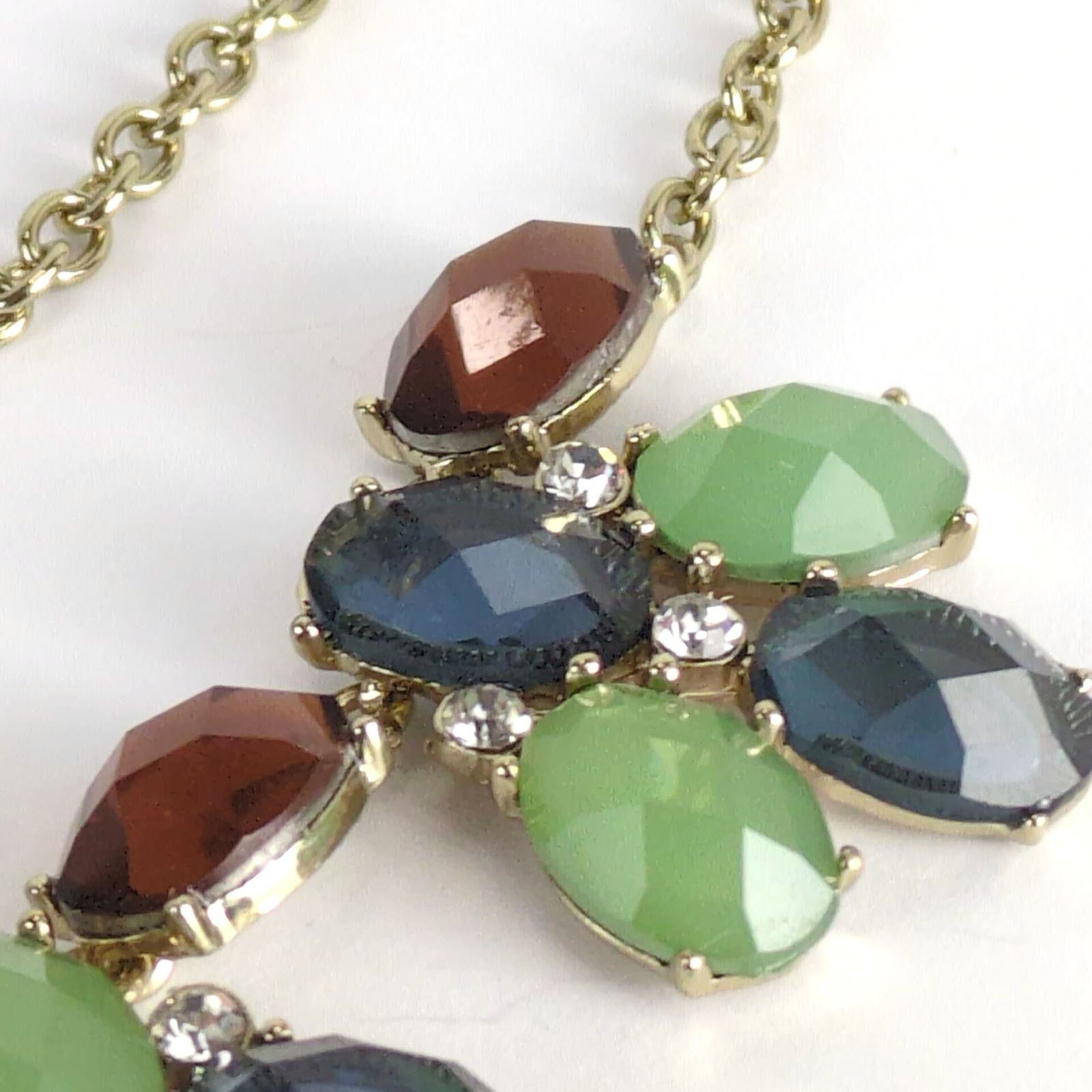 Vintage Napier 18" Statement Necklace Multi Gemstones Goldtone Chain Size ONE SIZE - 5 Thumbnail