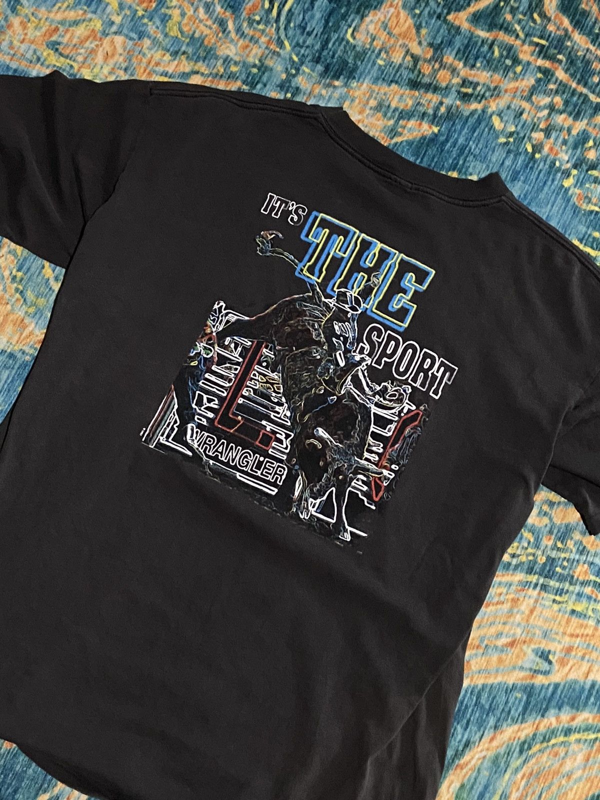 Vintage × Wrangler Vintage Wrangler rodeo it’s not just a sport fade T-Shirt xl Size US XL / EU 56 / 4 - 11 Thumbnail