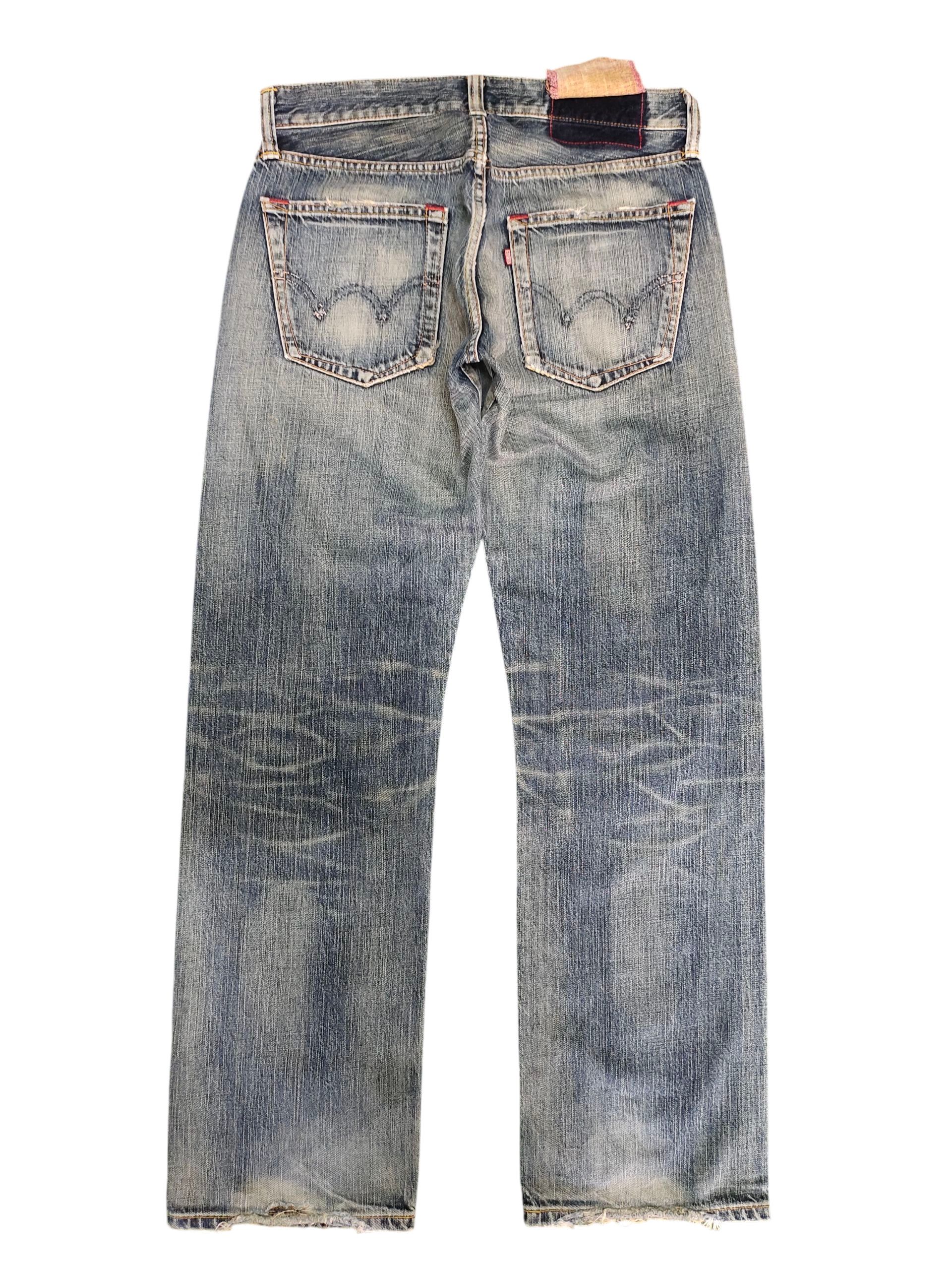 Comme des Garcons × Undercover Vintage Edwin 504 Japan Clawmark Distress Jeans Loose Fit Size US 30 / EU 46 - 8 Thumbnail