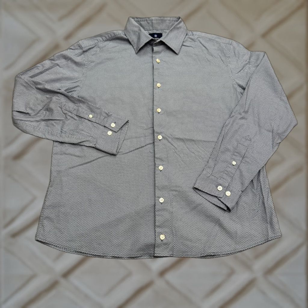 Ben Sherman Ben Sherman Dress Shirt Mens Large 16/16.5 Blue Micro Dot Cotton Blend Stretch Business Casual Mens Size 42R - 1 Thumbnail