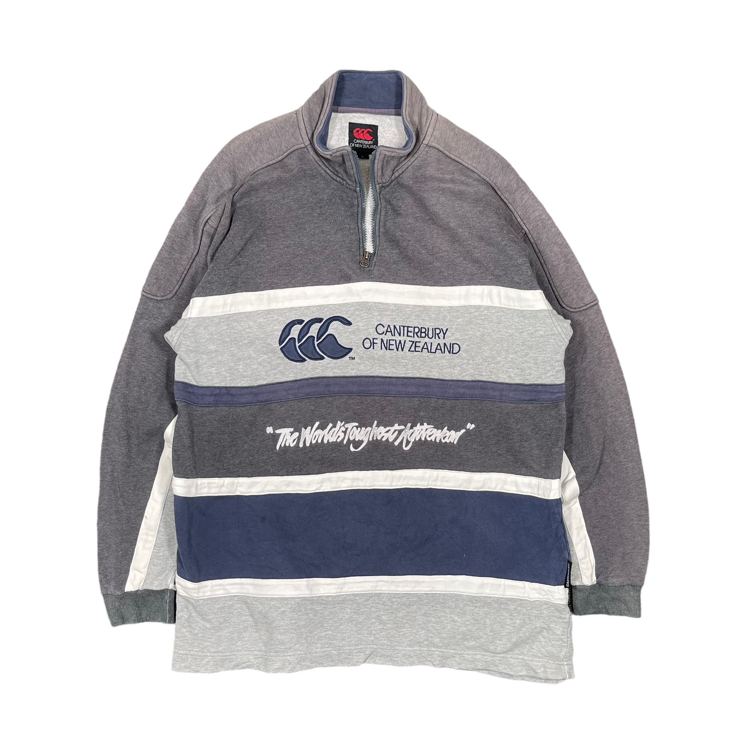 Canterbury of New Zealand × Vintage Canterbury Polo Rugby Sun Faded Striped Oversize Shirt Size US L / EU 52-54 / 3 - 1 Thumbnail