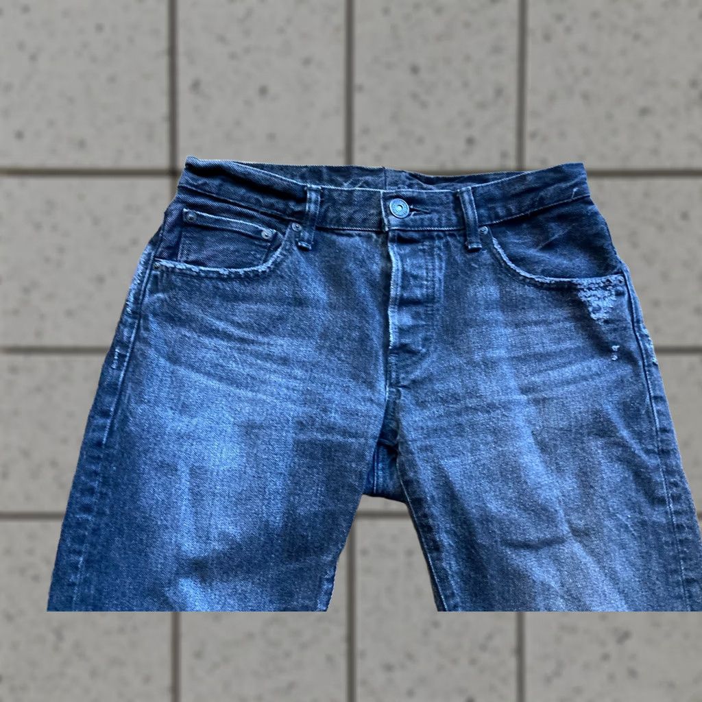 MOUSSY VINTAGE Moussy Jeans Womens Size 29 Black Raw Hem Tapered Buttonfly Distressed Japan 28in Inseam Mens? Size 29" - 1 Thumbnail