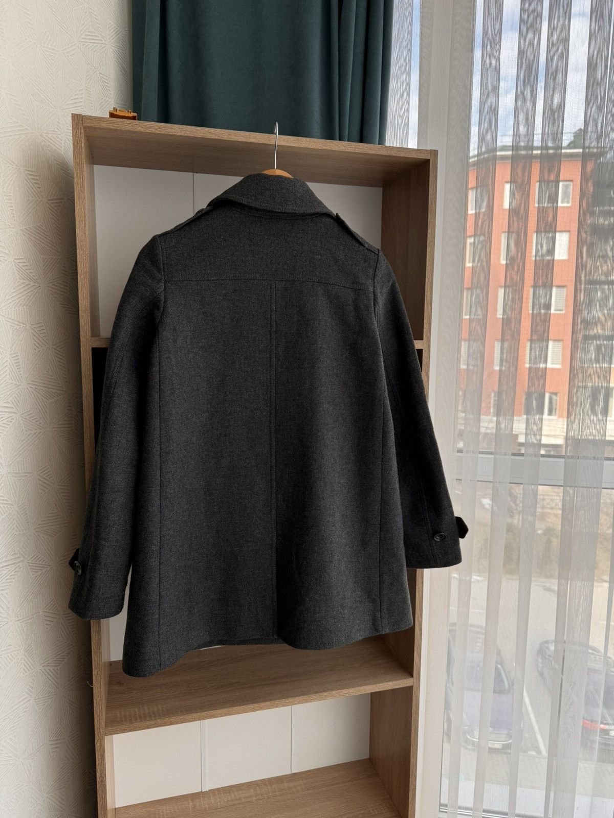 Burberry × Vintage Vintage Burberry Brit Luxury W’ Wool Grey Blend Peacoat Size S / US 4 / IT 40 - 9 Thumbnail