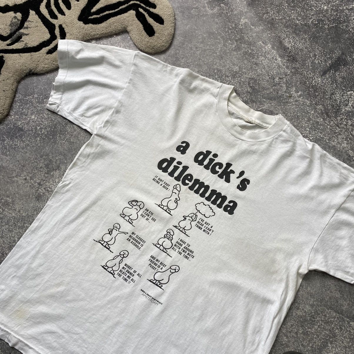 Vintage Vintage Humor A Dicks Dilemma Big Logo graphic 90’s tee Size US XL / EU 56 / 4 - 2 Thumbnail